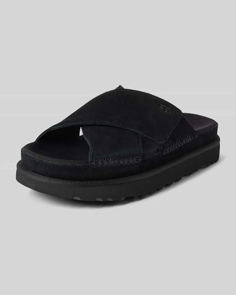 UGG Slides aus Leder Modell 'GOLDENSTAR Black