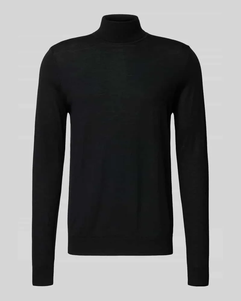 Profuomo Wollpullover mit Rollkragen Black