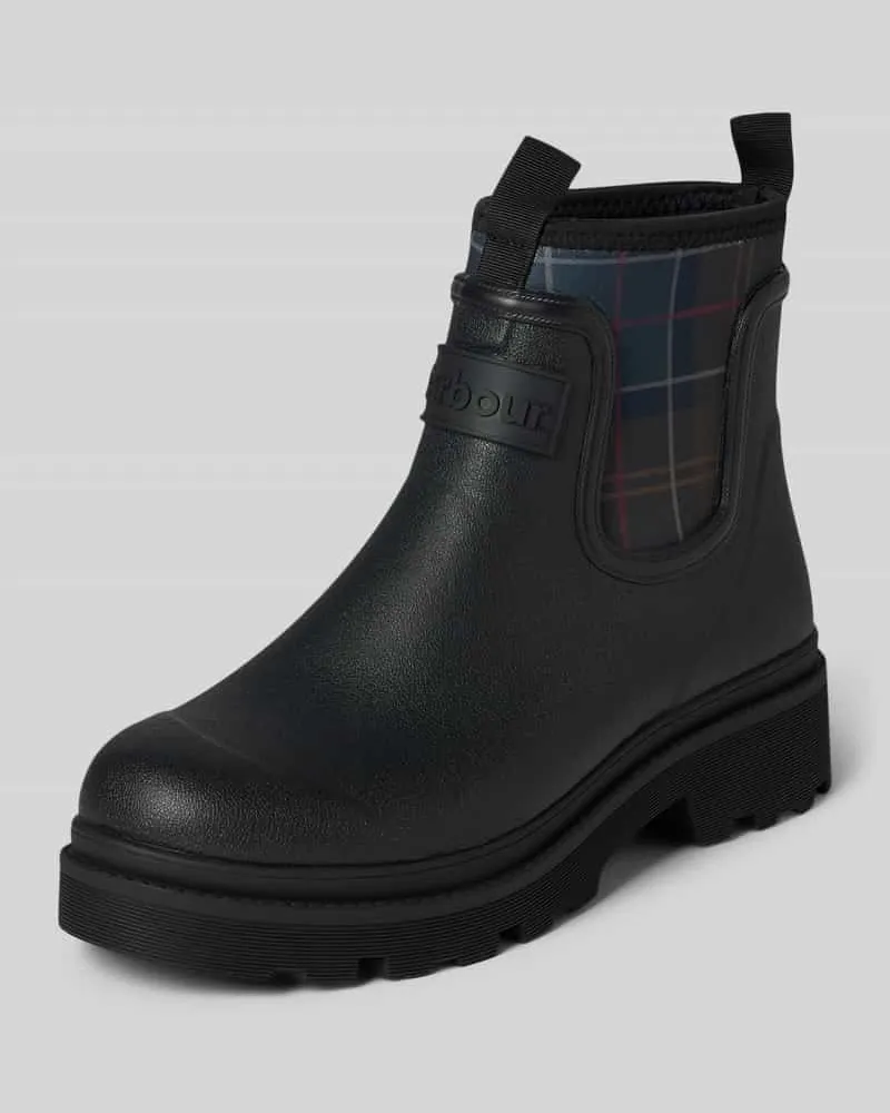 Barbour Stiefel mit Label-Prägung Modell 'Cynthia Chelsea Welly Black
