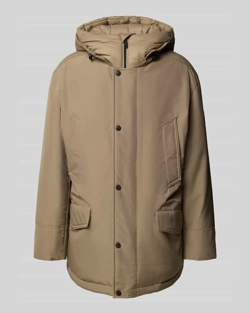 HUGO BOSS Relaxed Fit Parka mit Kapuze Modell 'OSIASS1 Oliv