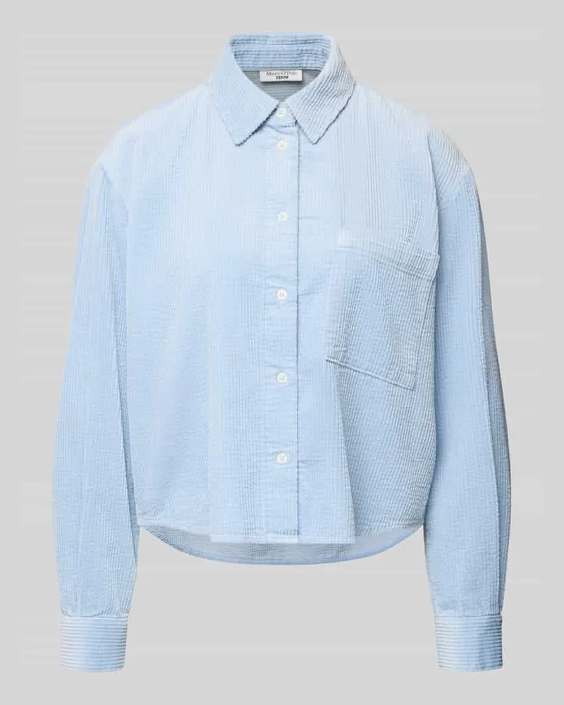 Marc O'Polo Relaxed Fit Hemdbluse aus reiner Baumwolle Hellblau