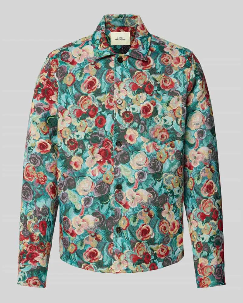 LES DEUX Regular Fit Overshirt im Allover-Look Ocean