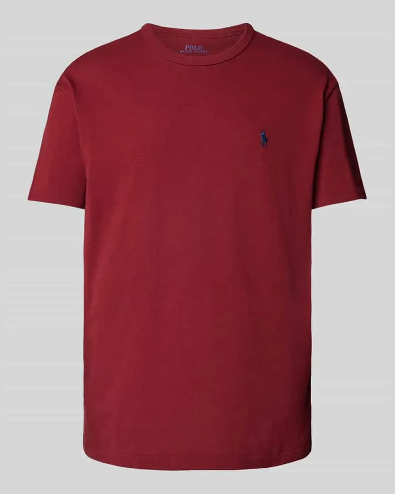 Ralph Lauren T-Shirt mit Logo-Stitching Dunkelrot