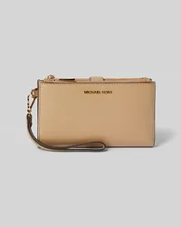 Michael Kors Lederportemonnaie mit Label-Applikation Modell 'JET SET Camel