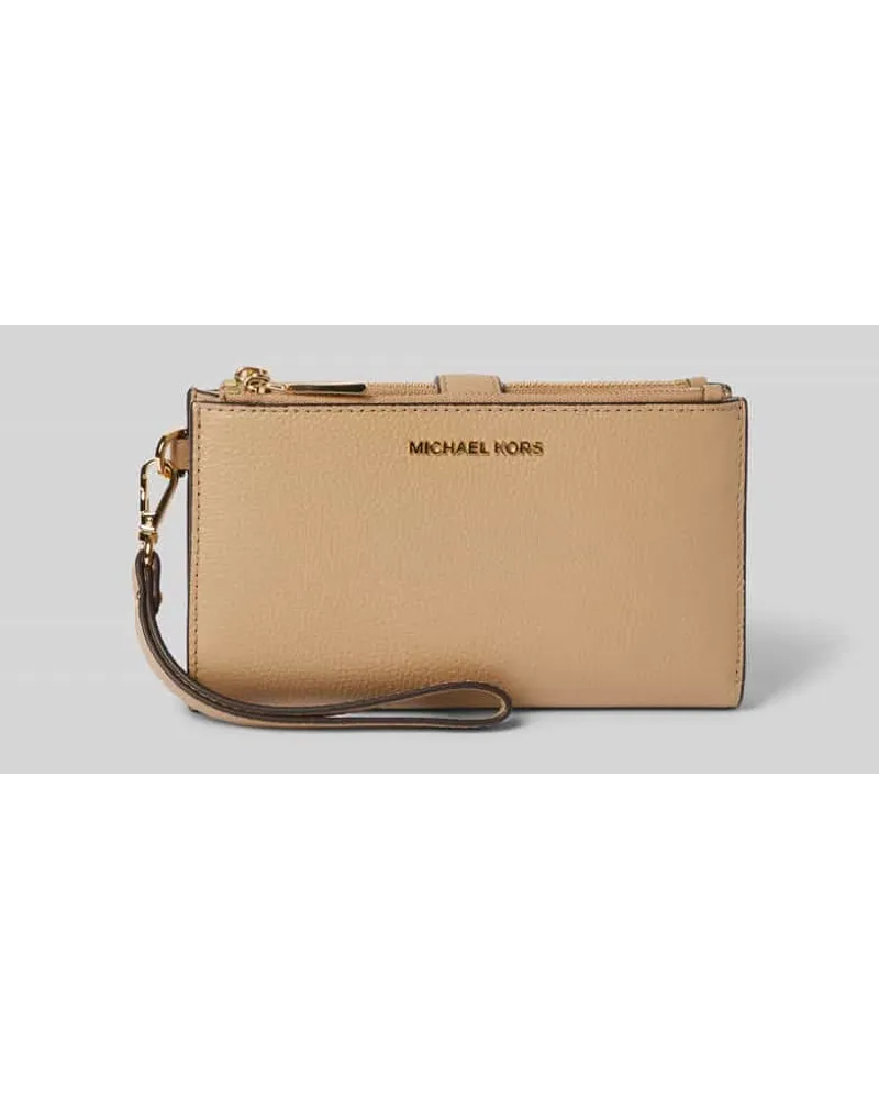 Michael Kors Lederportemonnaie mit Label-Applikation Modell 'JET SET Camel