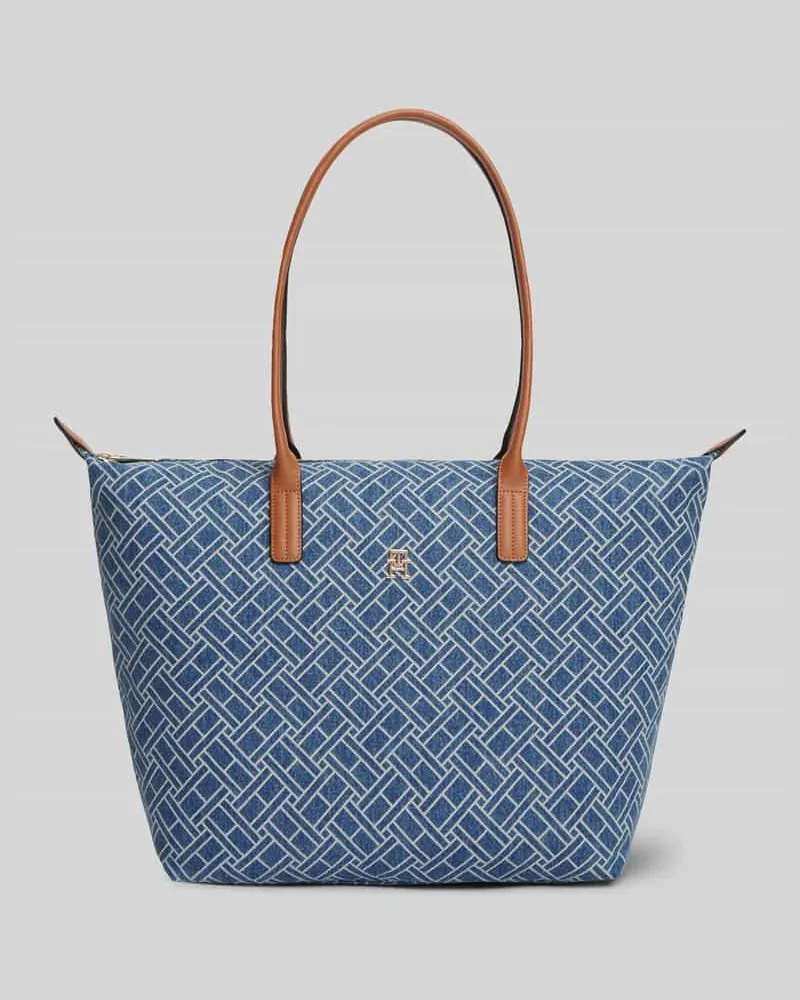 Tommy Hilfiger Shopper aus reiner Baumwolle Jeansblau