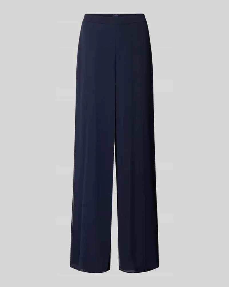Vera Mont Regular Fit Weite Hose mit Tüllbesatz Dunkelblau