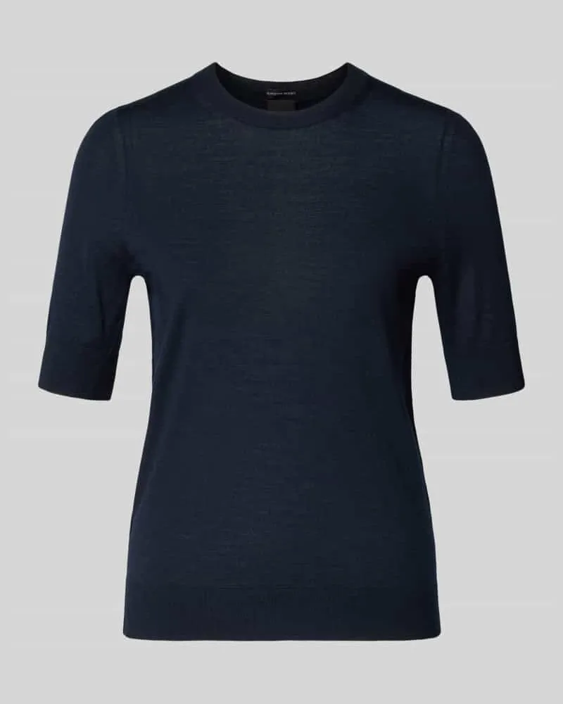 HUGO BOSS Regular Fit Pullover aus reiner Schurwolle Modell 'FARBELLA Marine