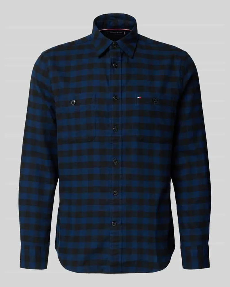 Tommy Hilfiger Regular Fit Freizeithemd aus reiner Baumwolle Modell 'BUFFALO Marine