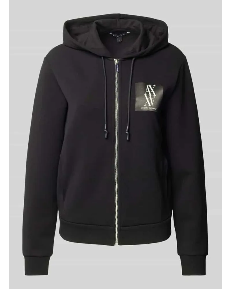 Armani Exchange Sweatjacke mit Label-Print Black