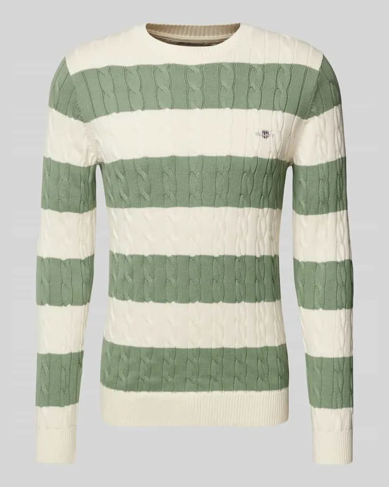 Gant Strickpullover mit Label-Stitching Schilf