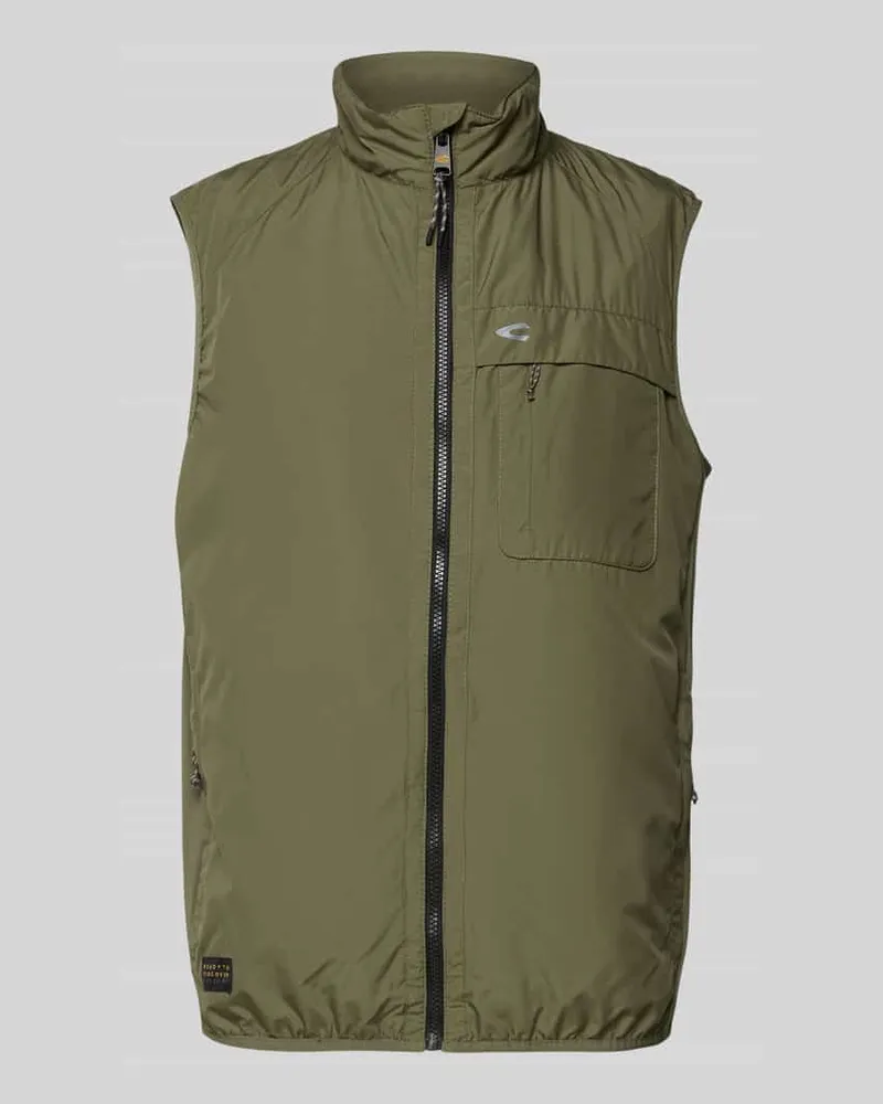 Camel Active Regular Fit Weste mit gefüttertem Stehkragen Oliv