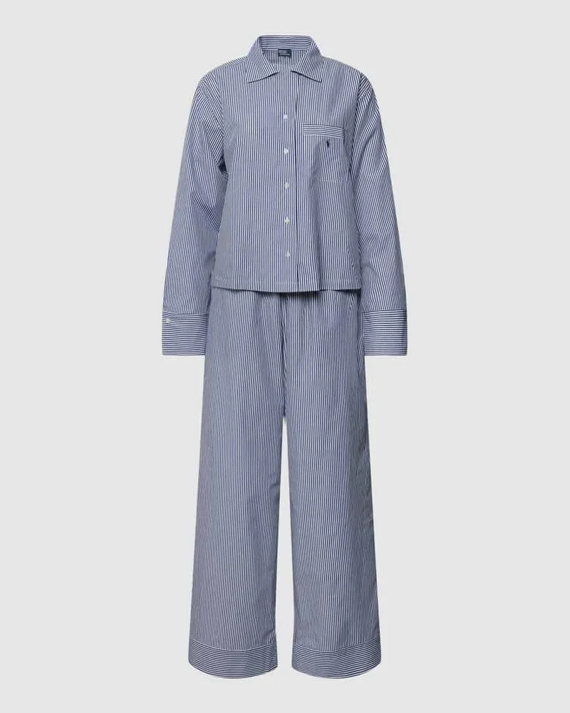 Ralph Lauren Pyjama mit Streifenmuster Marine