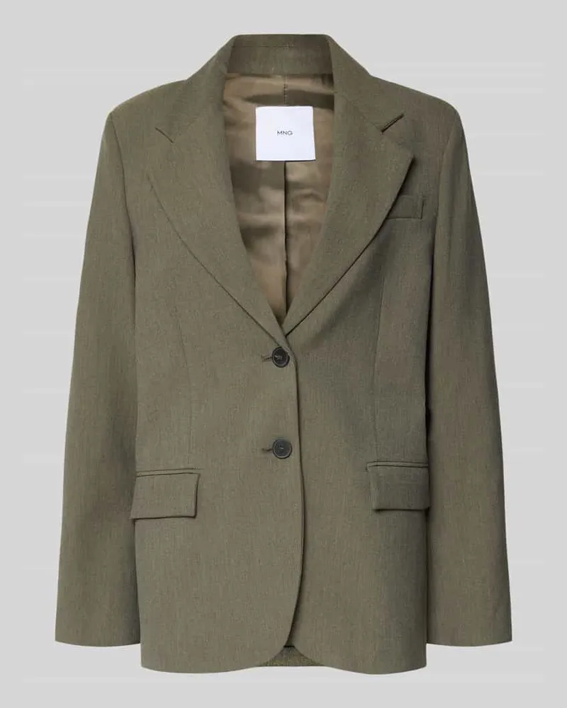 Mango Relaxed Fit Blazer mit Viskose-Anteil Modell 'Napoli Khaki