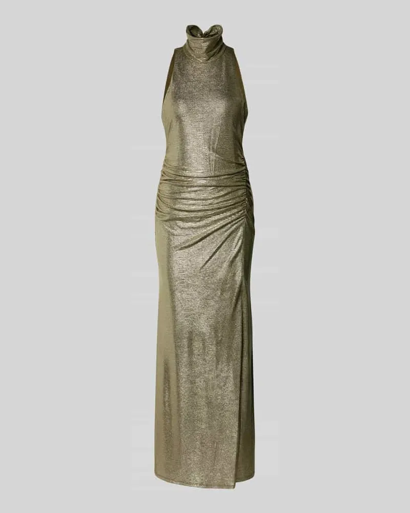 Ralph Lauren Abendkleid mit Beinschlitz Modell 'RETLEAH Oliv