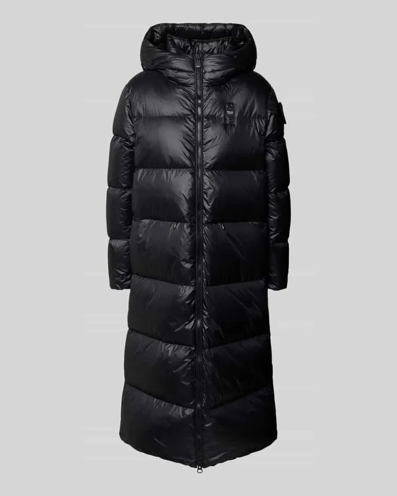 Blauer Daunenmantel mit Kapuze Modell 'CILIA Black