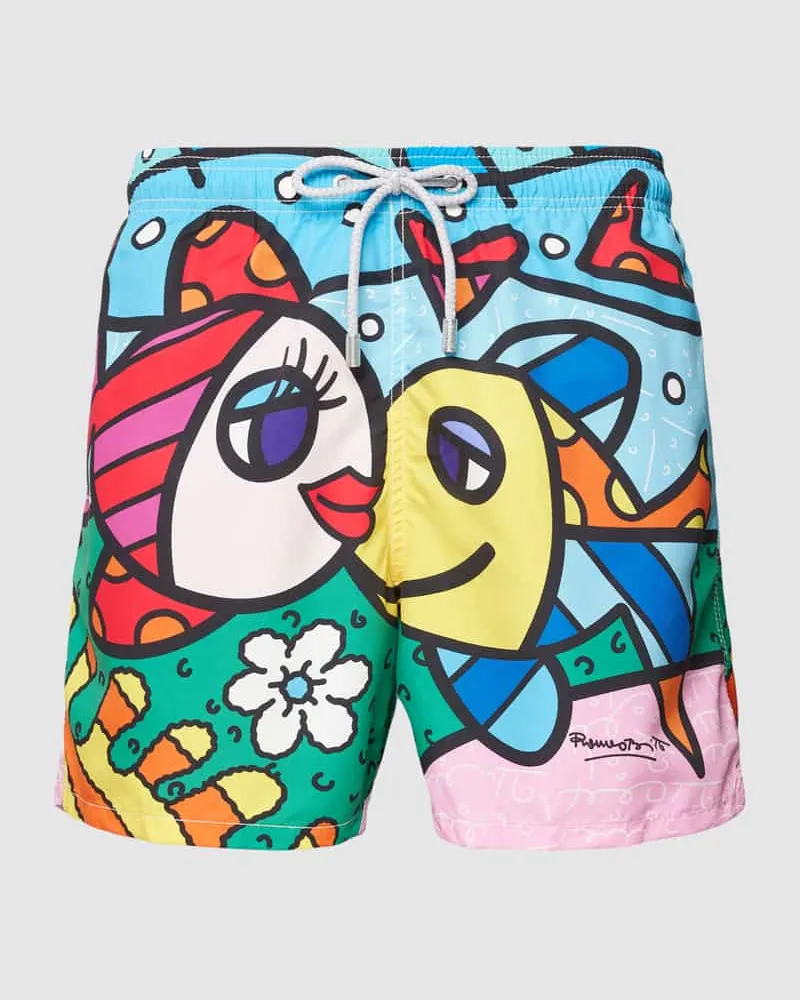 MC2 Saint Barth Badehose mit Allover-Muster Blau