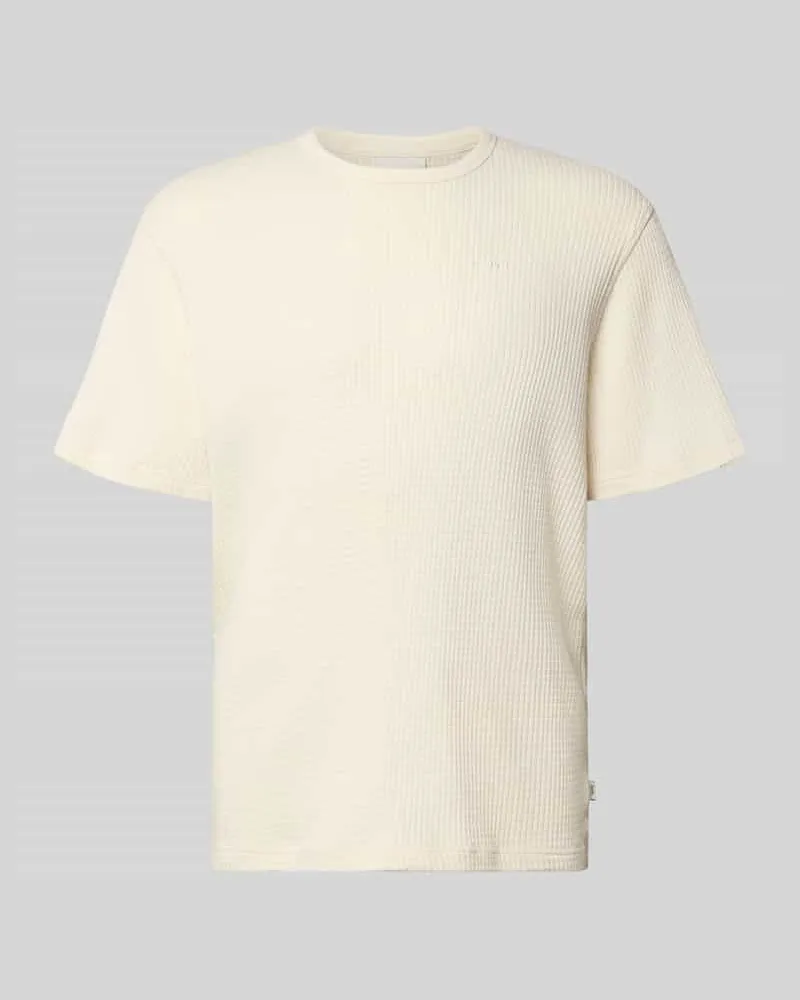 forét T-Shirt mit Logo-Stitching und Rundhalsausschnitt Offwhite