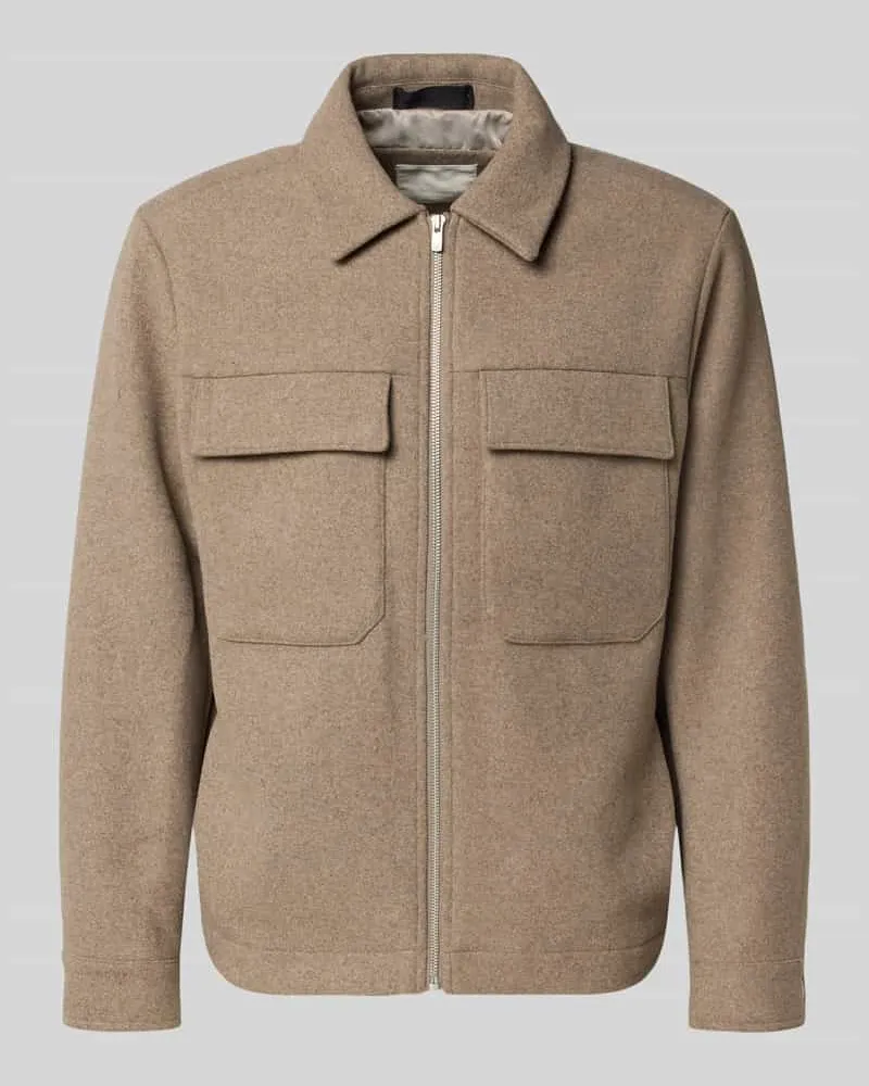 Jack & Jones Hemdjacke mit Brusttaschen Modell 'RUSSEL Beige