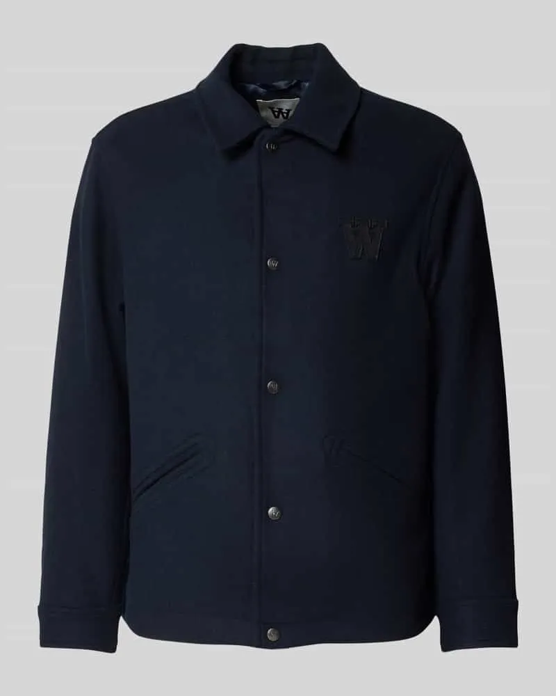 Wood Wood Regular Fit Hemdjacke mit Label-Stitching Modell 'Otis Black