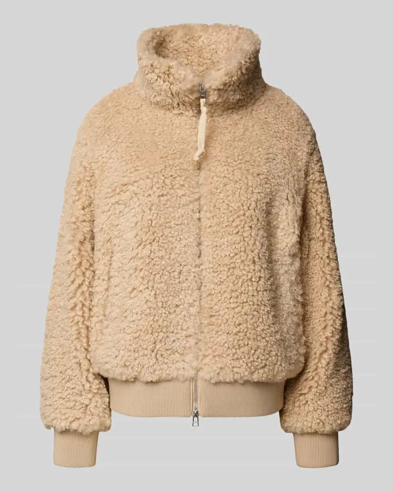 Marc O'Polo Regular Fit Teddyjacke mit Stehkragen Beige