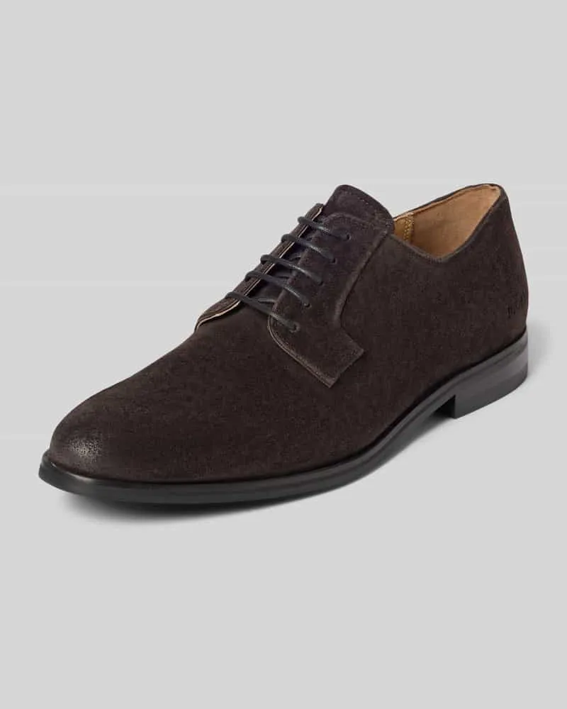 JOOP! Schnürschuhe aus echtem Rindsleder Modell 'velluto misto Dunkelbraun