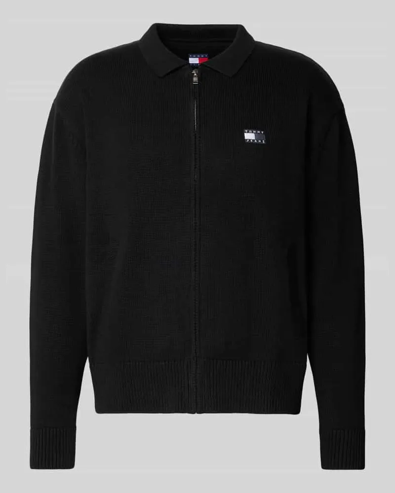 Tommy Hilfiger Relaxed Fit Strickjacke aus reiner Baumwolle Black