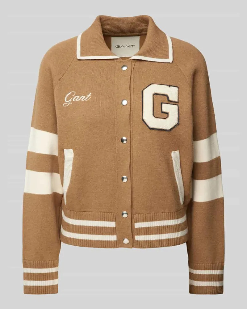 Gant Cardigan aus Baumwoll-Mix mit Kaschmir-Anteil Camel