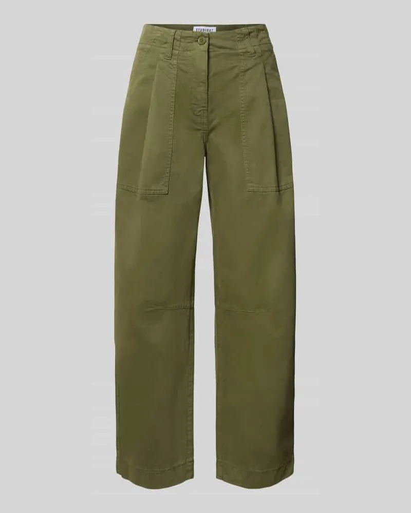 Cambio Barrel Leg Hose aus Baumwoll-Mix Modell 'OCTOBER Oliv