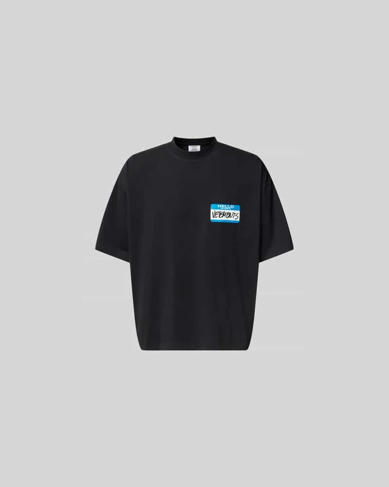 VETEMENTS T-Shirt mit Label-Print Black