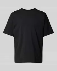 Closed T-Shirt mit geripptem Rundhalsausschnitt Black