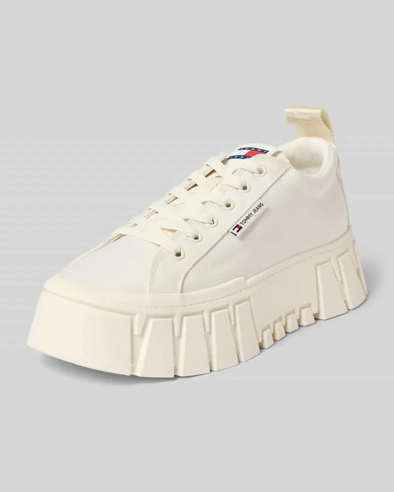 Tommy Hilfiger Low Top Sneaker aus echtem Leder Modell 'FLATFORM CHUNKY SNEAK Offwhite