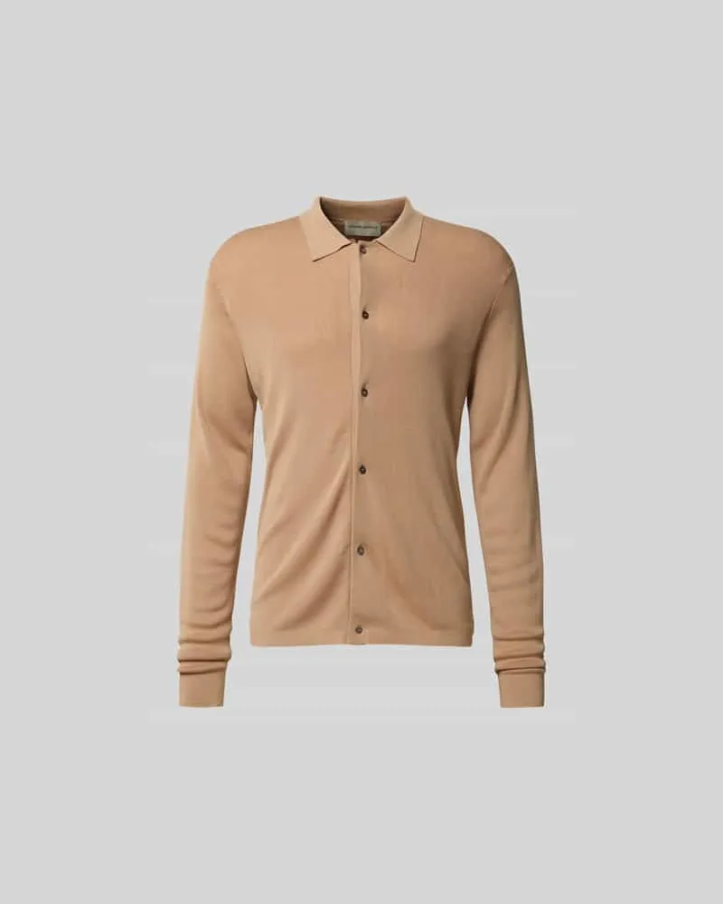 Officine Generale Jacke aus Lyocell-Mix in Strick-Optik Beige