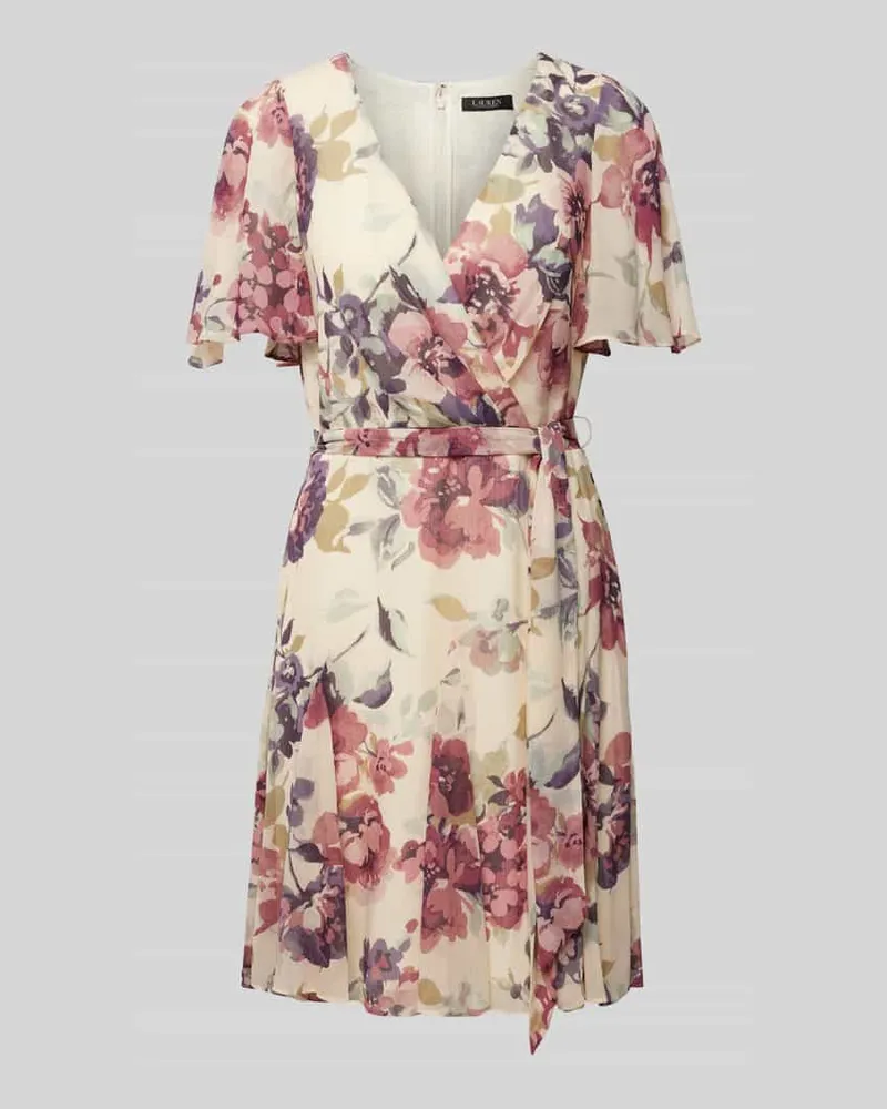 Ralph Lauren Knielanges Kleid mit floralem Print Modell 'WANDELLA Ecru