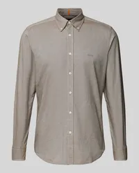 HUGO BOSS Regular Fit Freizeithemd mit Button-Down-Kragen Modell 'Rickert Oliv