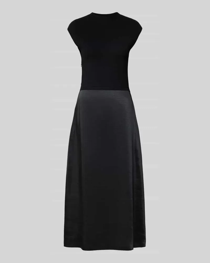 HUGO BOSS Tailliertes Strickkleid mit Rock aus Satin Modell 'FERDOLINI Black