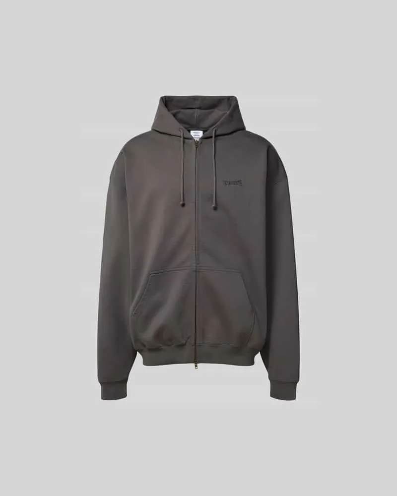 VETEMENTS Oversized Sweatjacke mit Kapuze Dunkelgrau