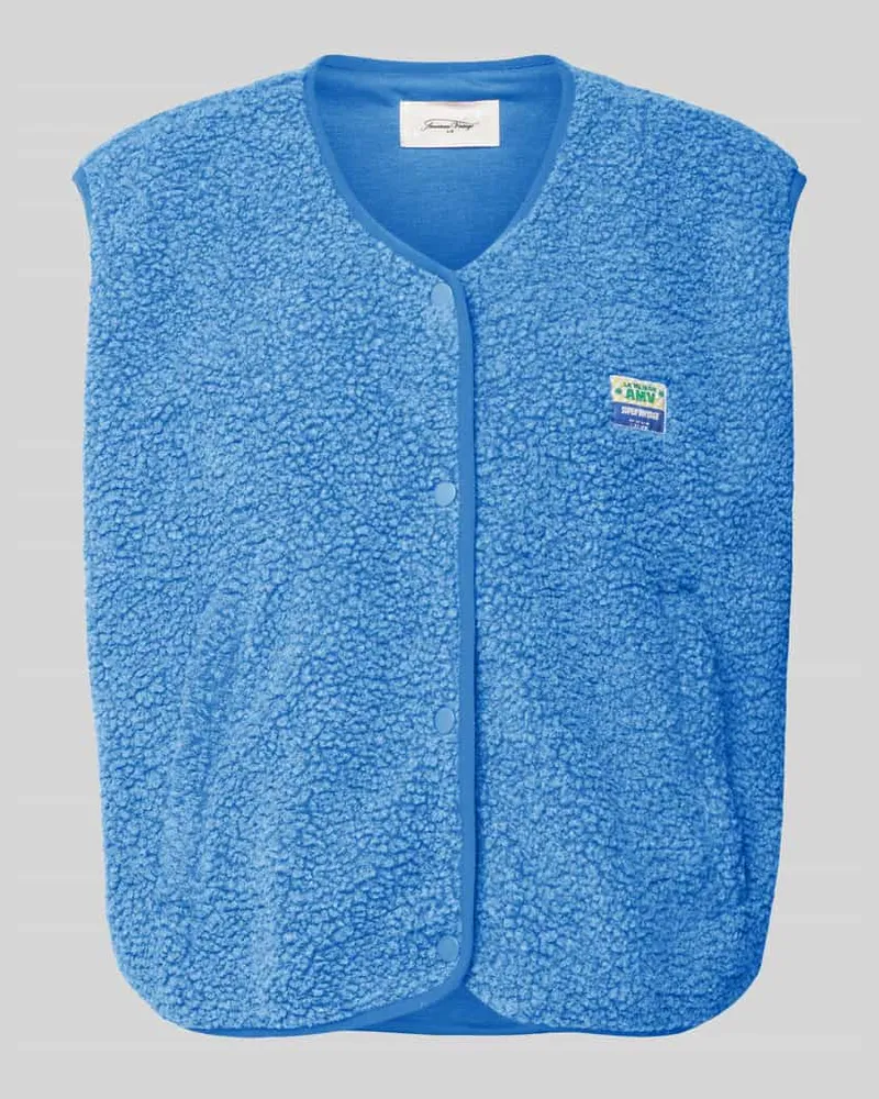 American Vintage Comfort Fit Weste aus Teddyfell Modell 'HOKTOWN Bleu