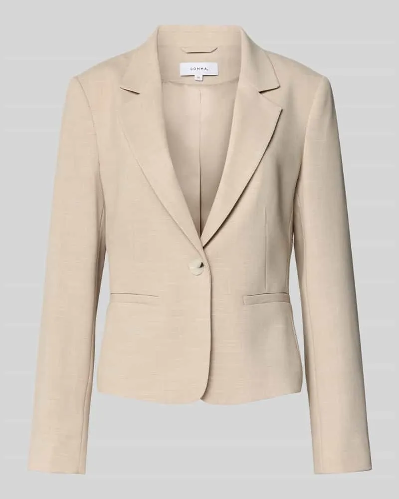 COMMA Slim Fit Blazer mit Viskose-Anteil Sand