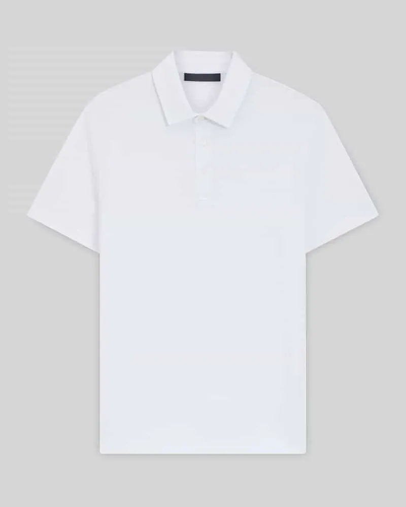 HUGO BOSS Regular Fit Poloshirt aus Baumwolle-Seiden-Mix Modell 'PARRIS' - BECKHAM x Weiss
