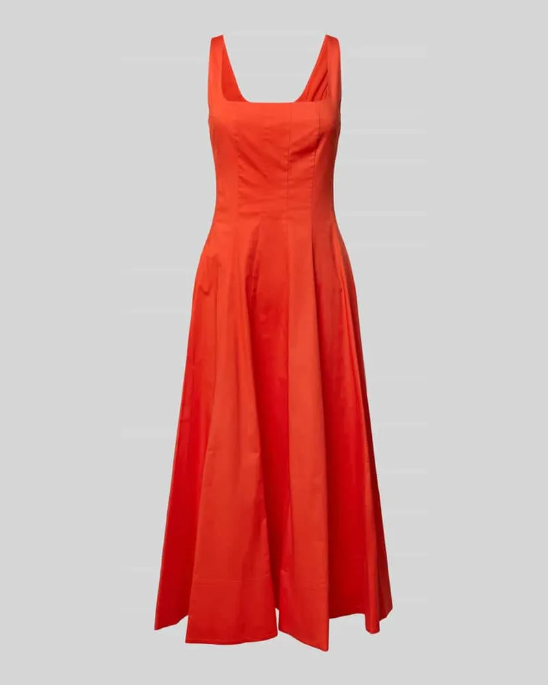 STAUD Midikleid mit Karree-Ausschnitt Modell 'WELLS Orange
