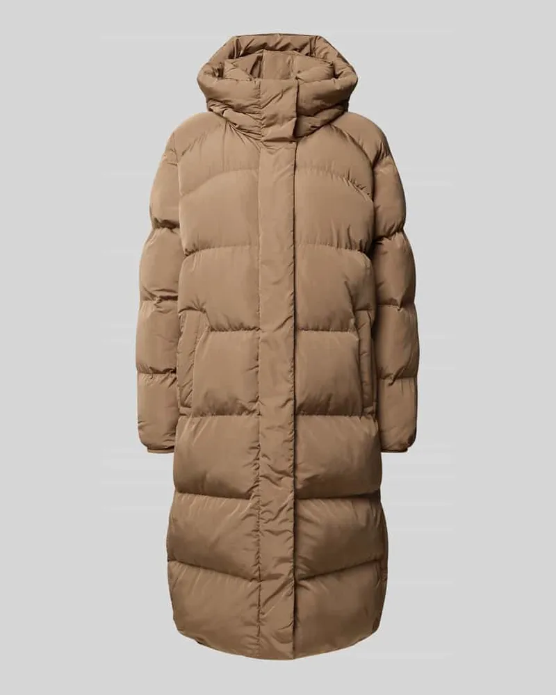 Superdry. Steppmantel mit Kapuze und Eingrifftaschen Beige