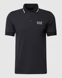 EA7 Poloshirt mit Label-Print Dunkelblau