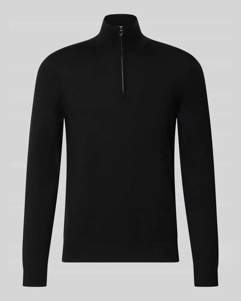 JOOP! Modern Fit Troyer aus reiner Schurwolle Modell 'Dario Black