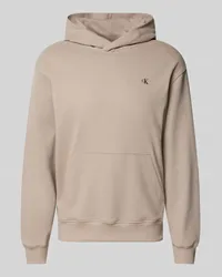 Calvin Klein Hoodie mit Logo-Print und Känguru-Tasche Taupe