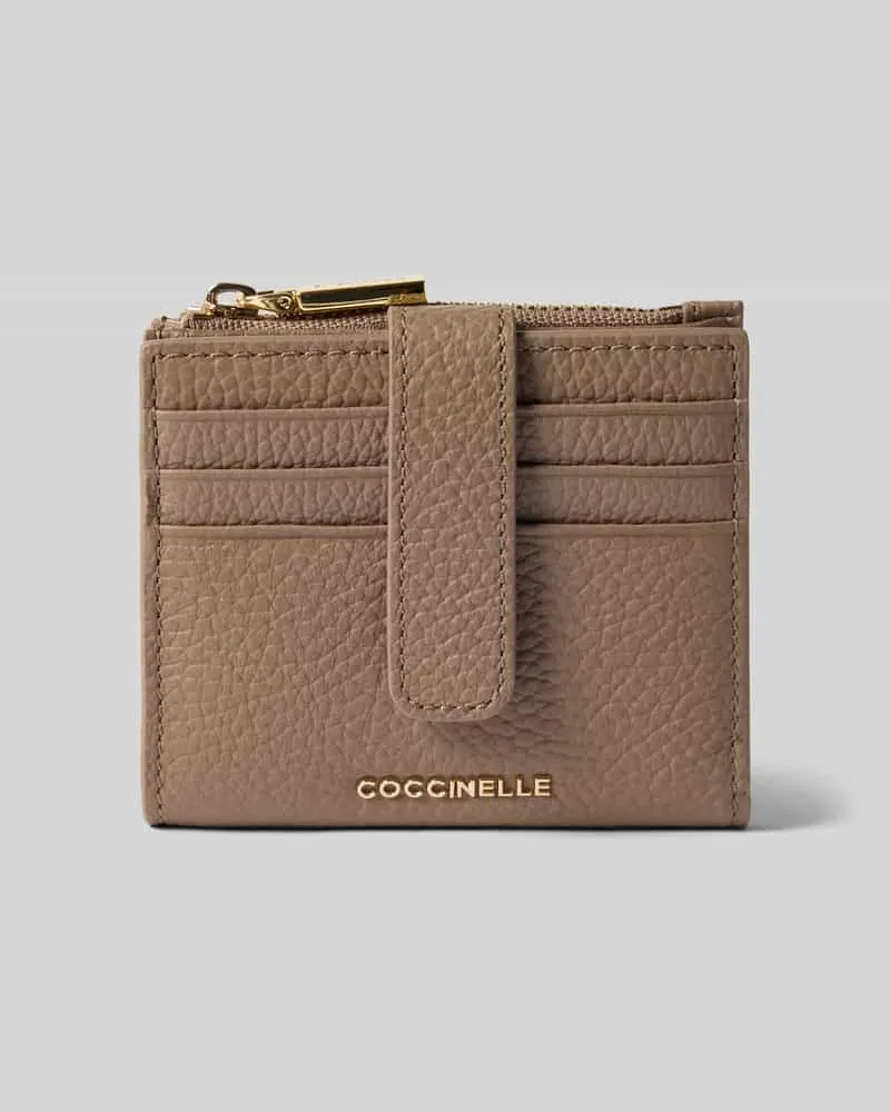 Coccinelle Portemonnaie mit Label-Prägung Taupe