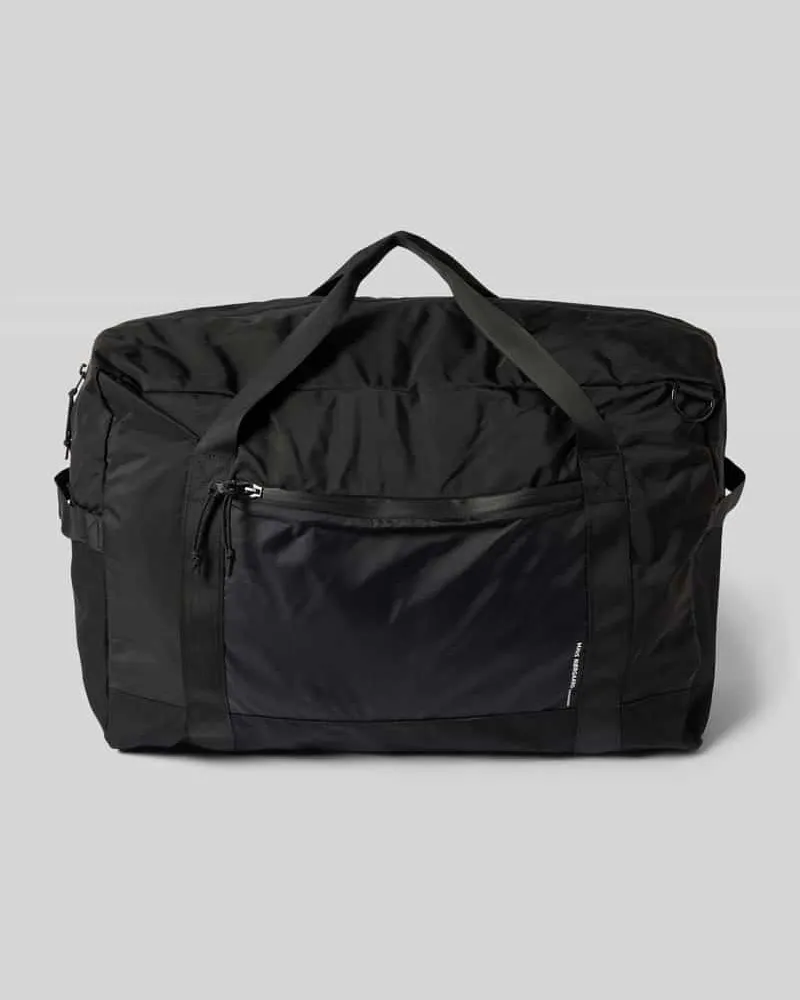 Mads Nørgaard Weekender mit Label-Print Modell 'Tian Getaway Black