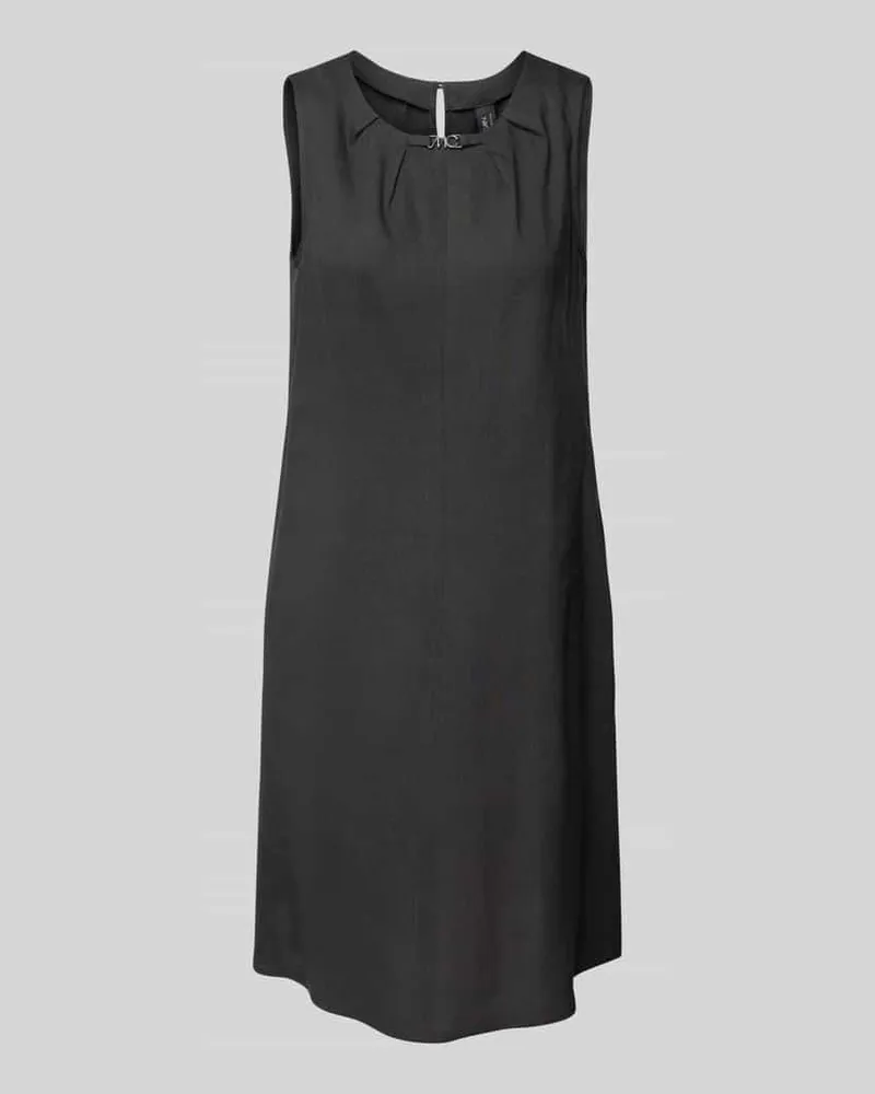 Marc Cain Knielanges Leinenkleid mit Label-Applikation Black