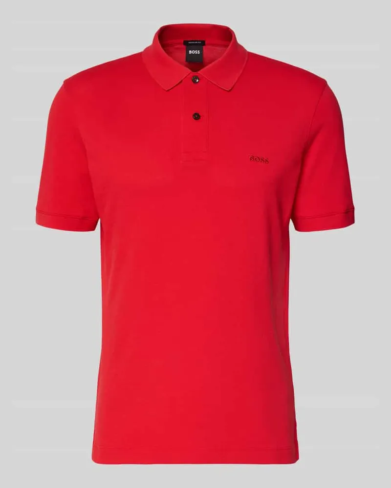 HUGO BOSS Regular Fit Poloshirt aus reiner Baumwolle Modell 'PALLAS Rot