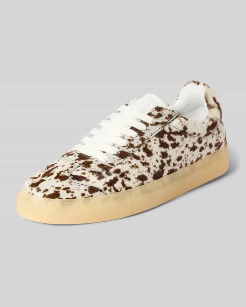 Copenhagen Sneaker aus echtem Leder mit Allover-Animal-Print Weiss